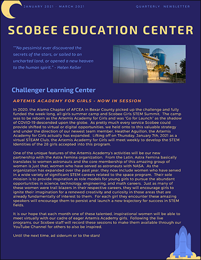 Scobee Education Center Newsletter